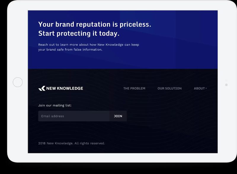 Responsive website on a tablet