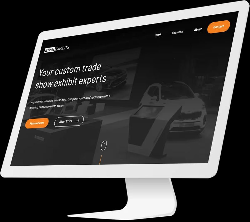 Website homepage for BTWN Exhibits