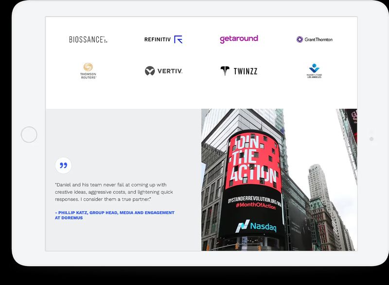 Website designed with strong calls to action