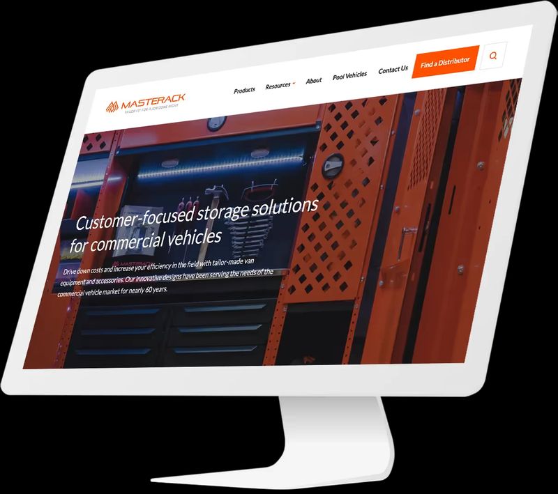 Masterack homepage design