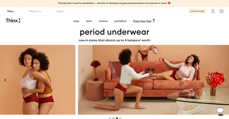 Thinx blush website
