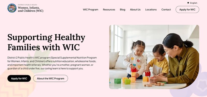 screenshot of the redesigned website homepage of nonprofit District 2 Public Health