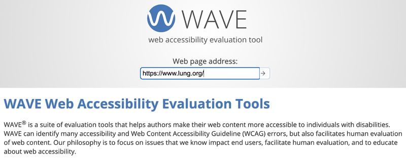 screenshot of WebAIM's web accessibility evaluation tool