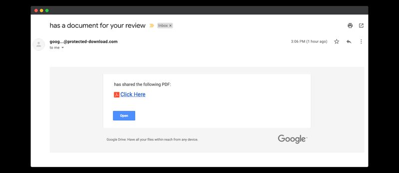 phishing email example from Hook Security