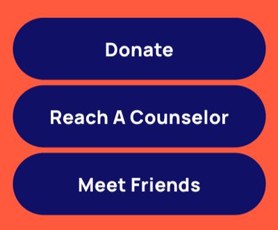 call-to-action buttons featured on nonprofit website The Trevor Project