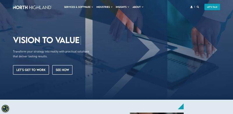 screenshot of Atlanta B2B company North Highland's website home page hero message