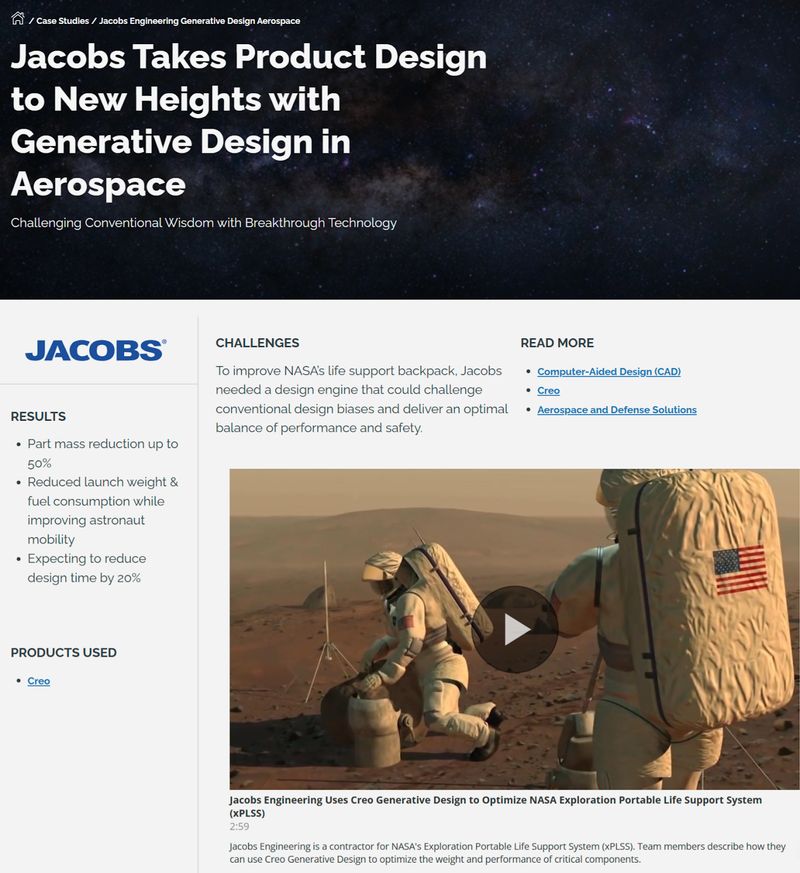 screenshot of a case study on PCT's website featuring Jacobs Engineering
